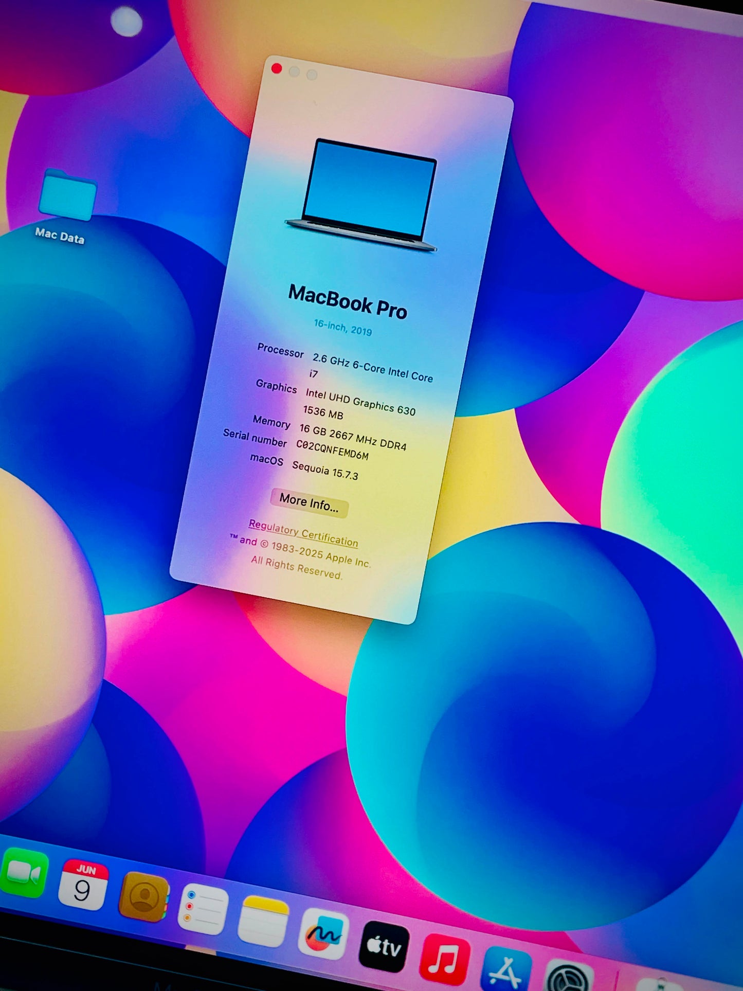 Apple MacBook Pro 16" (2019) – A2141 i7 16/512+4GB.