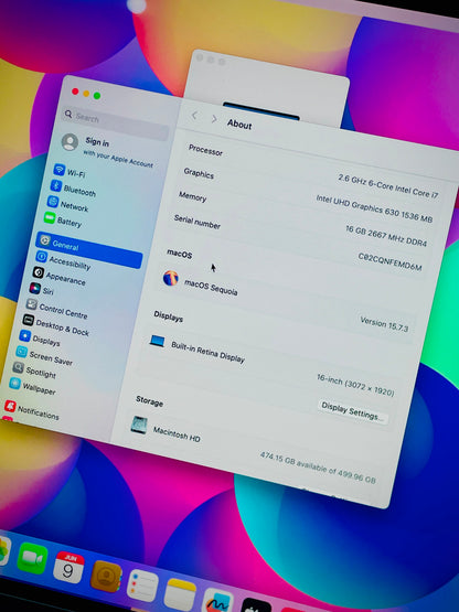 Apple MacBook Pro 16" (2019) – A2141 i7 16/512+4GB.