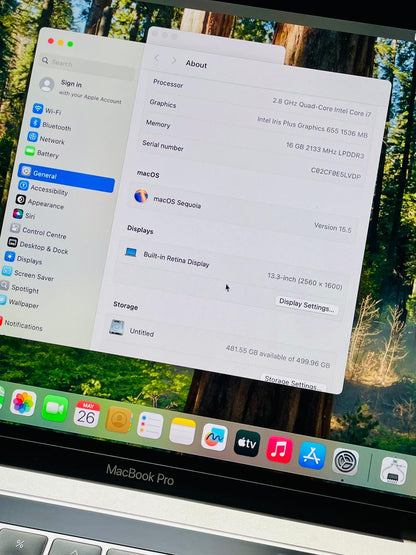 MacBook Pro 2019 (13.3") – Intel Core i7 | 16GB RAM | 512GB SSD.