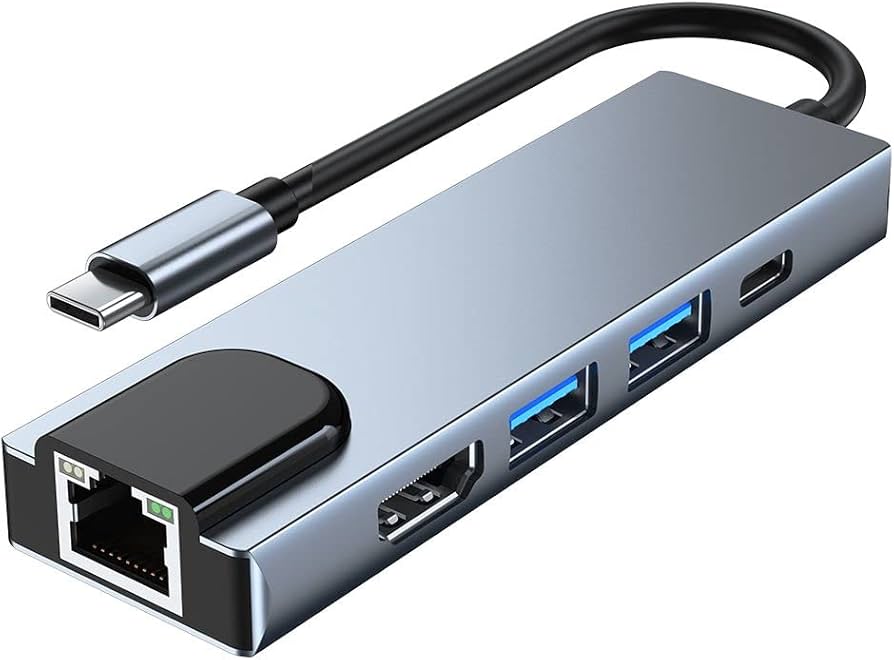 Type-C to HDMI 5-in-1 Hub (LAN + Type-C + USB 3.0 + HDTV)