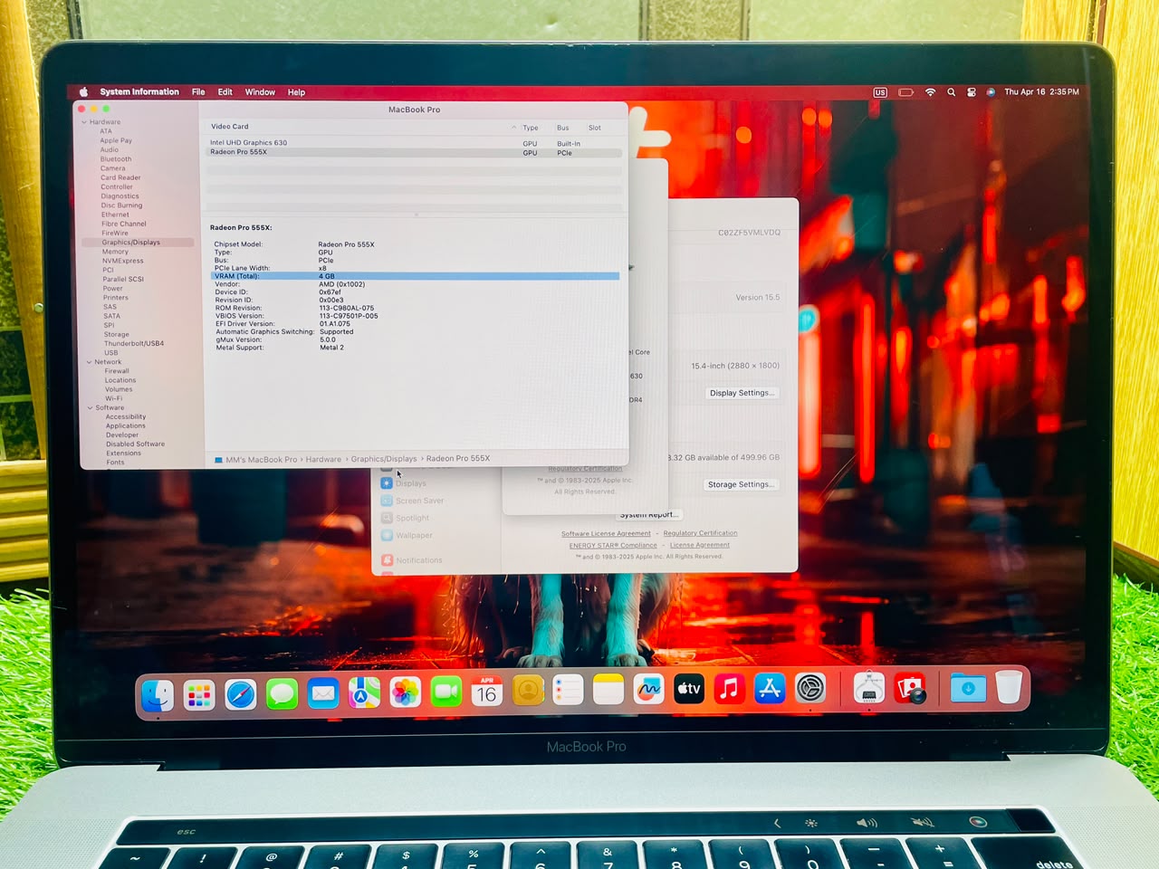 Apple MacBook Pro A1990 (2019, 15-inch) | i9 | 32GB | 512GB SSD | 4GB GPU