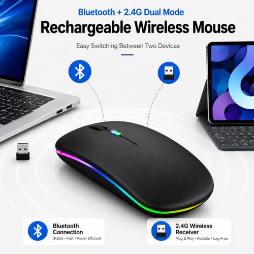 Hp W10 Mouse Wireless And Rechargable(Dual Mode).